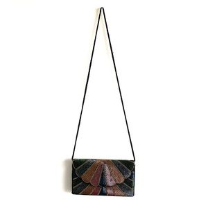 Rainbow Beaded clutch crossbody handbag